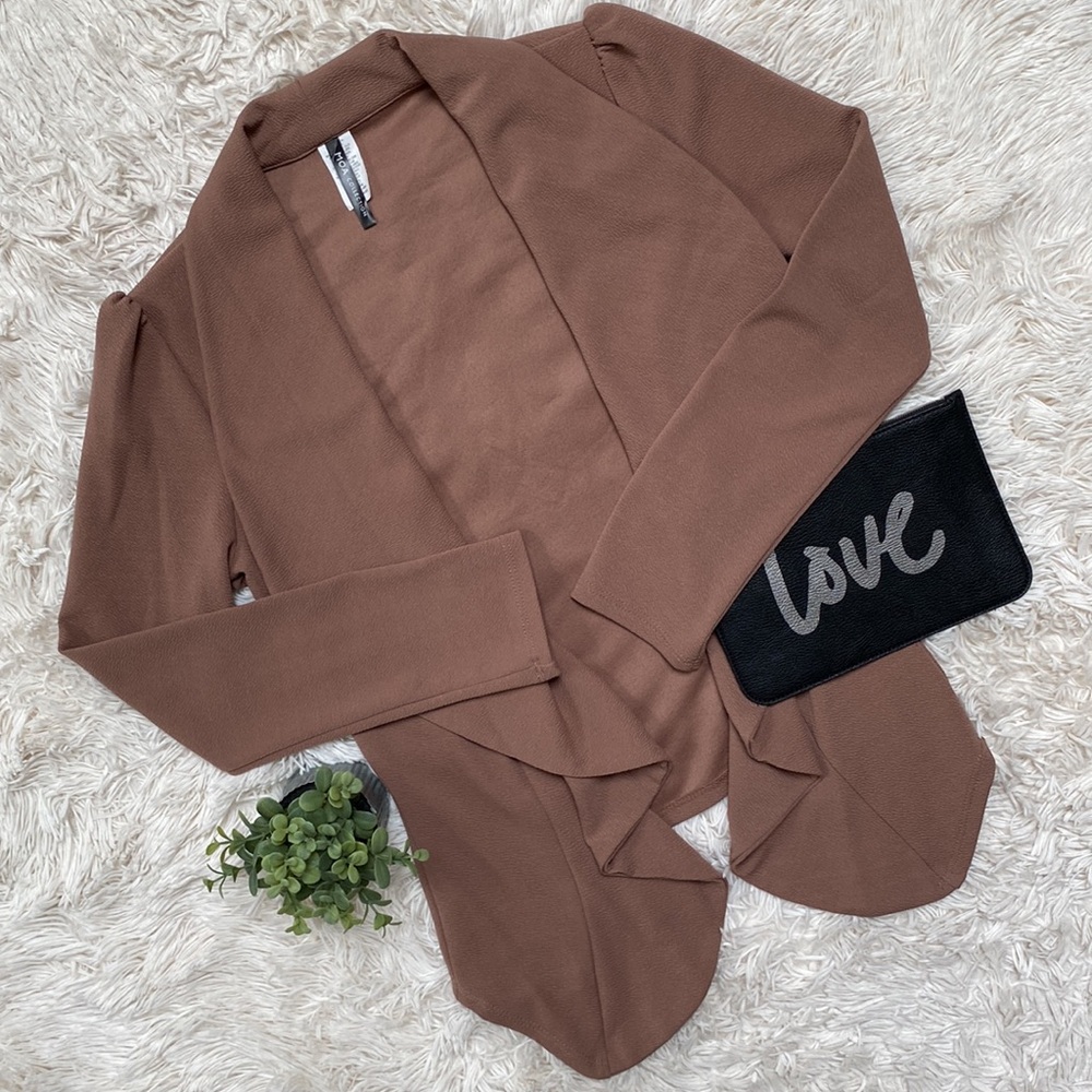 Moa USA Open Waterfall Blazer 💗 Mocha